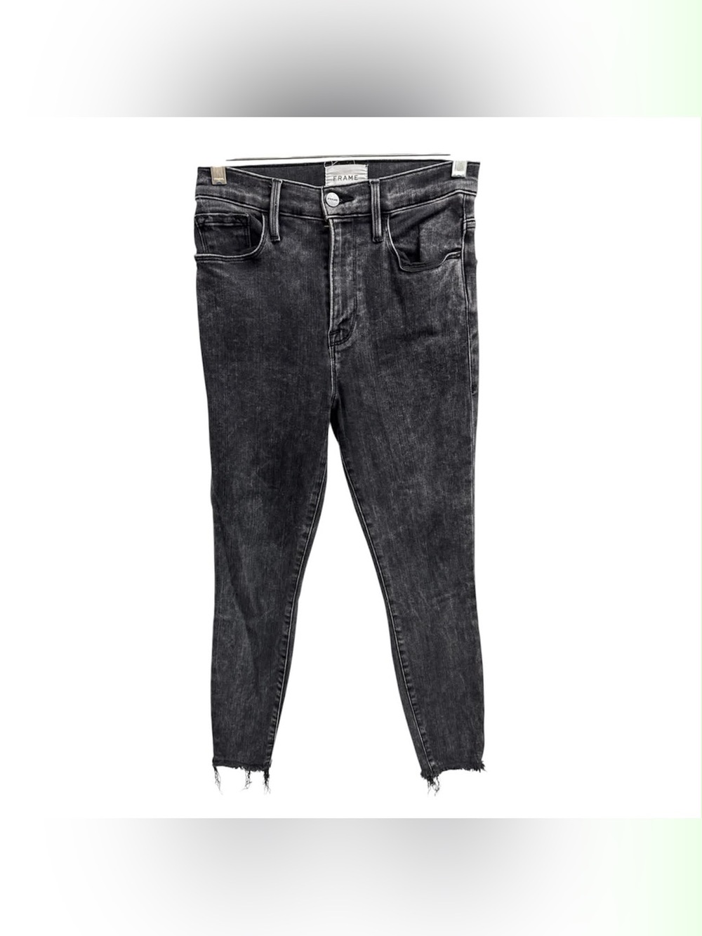 Frame Denim Skinny Jeans in Washed Black Size S